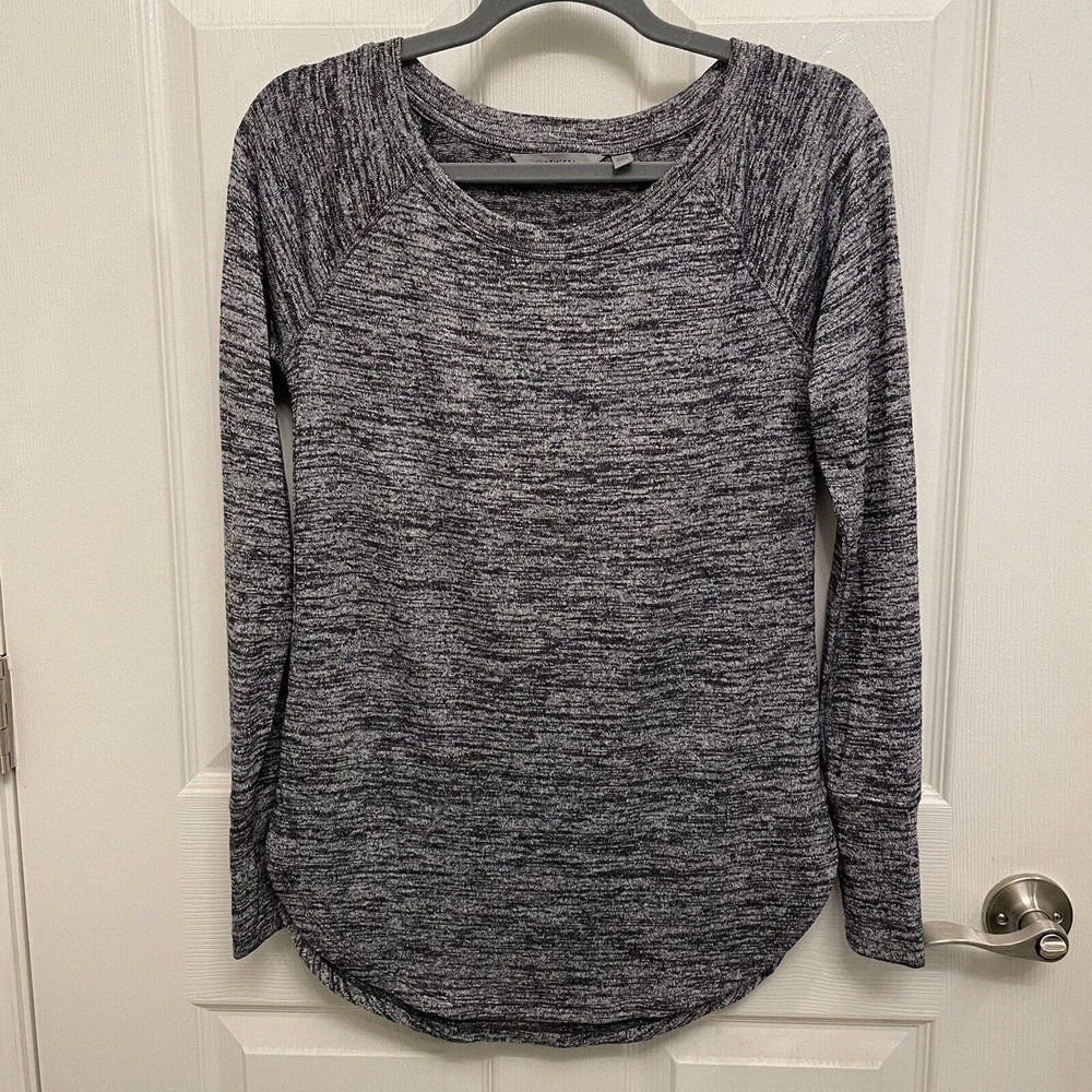 Athleta Pose Womens Long Sleeve Sweater Top Size XS Gray Thumb Hole - Picture 1 of 5